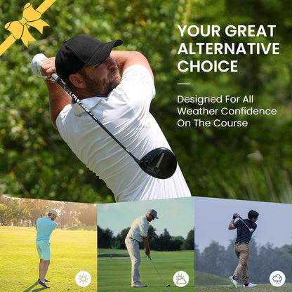 All Weather Grip Golf Gloves Men 3 Pack | for Left Hand, Soft Breathable Comfortable in Wet Hot Humid, Flexible Design for Swing Control, Durable Long Lasting Use