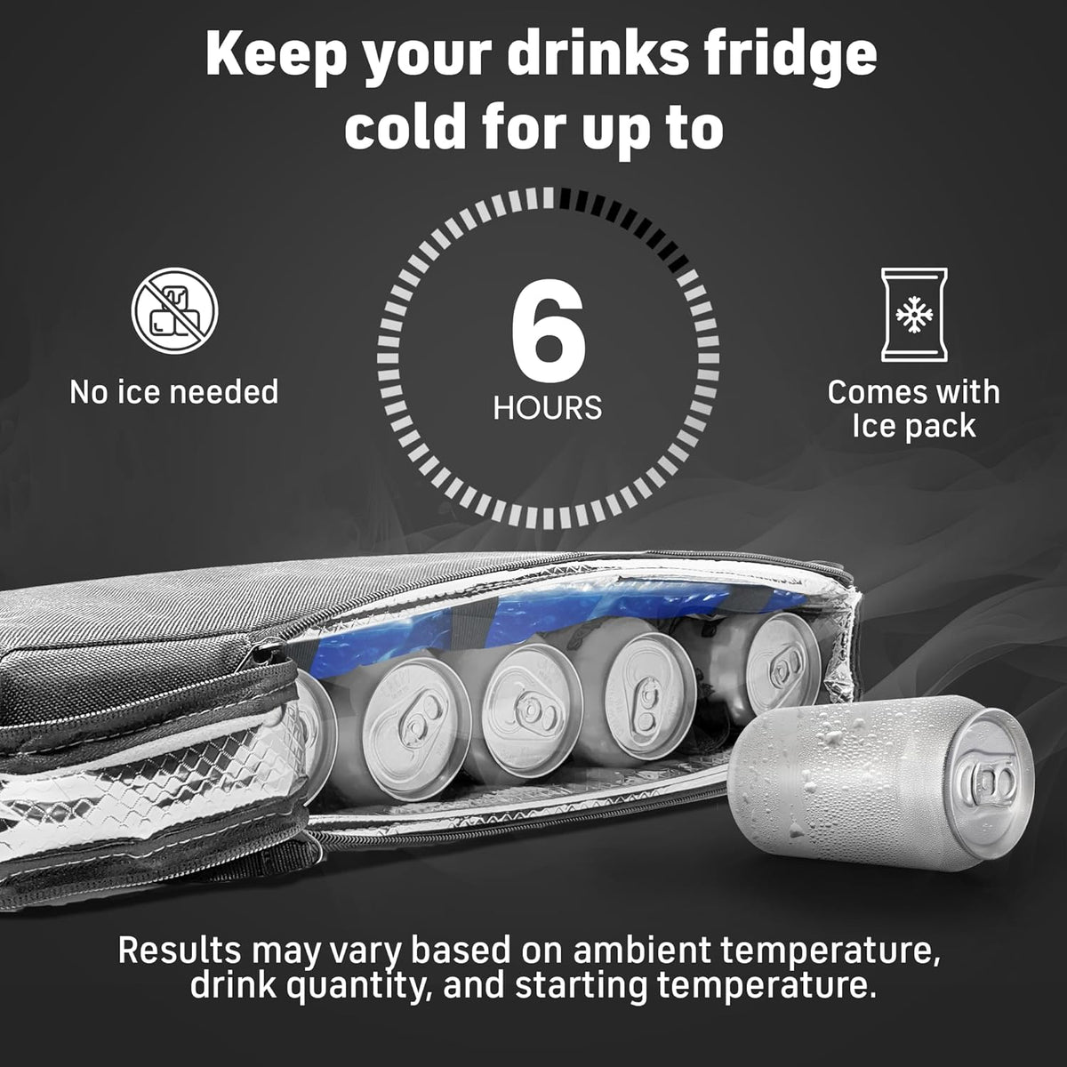 Insulated Slim Golf Bag Cooler with Ice Pack | Discreet Design. Frostbox Holds 6 Cans. Perfect for Golf, Camping, Fishing, Hiking, Beach & Travel. Stays Cold for Hours