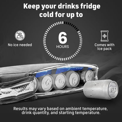 Insulated Slim Golf Bag Cooler with Ice Pack | Discreet Design. Frostbox Holds 6 Cans. Perfect for Golf, Camping, Fishing, Hiking, Beach & Travel. Stays Cold for Hours