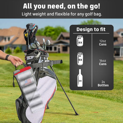 Insulated Slim Golf Bag Cooler with Ice Pack | Discreet Design. Frostbox Holds 6 Cans. Perfect for Golf, Camping, Fishing, Hiking, Beach & Travel. Stays Cold for Hours