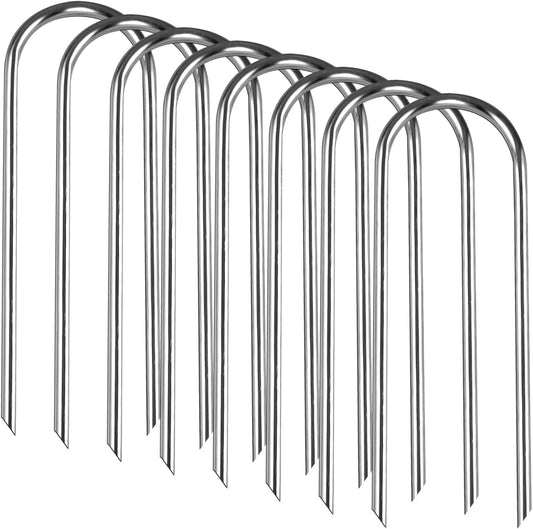 Trampolines Wind Stakes Heavy Duty U Type Sharp Ends Safety Ground Anchor Galvanized Steel for Soccer Goals, Camping Tents and Huge Garden Decoration