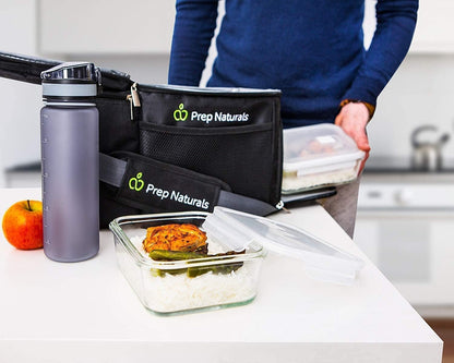5 Pack 30Oz Glass Containers with Lids - 1 Compartment | Borosilicate Glass Meal Prep Containers - Airtight Leak-Resistant Lids, Microwave, Oven & Freezer Safe (5-Pack, 30 Oz)