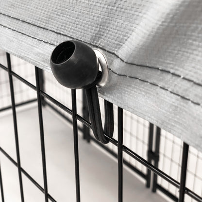Welded Wire Dog Kennel with Waterproof Cover, Black 8 Ft X 4 Ft X 6 Ft for Indoor & Outdoor Use