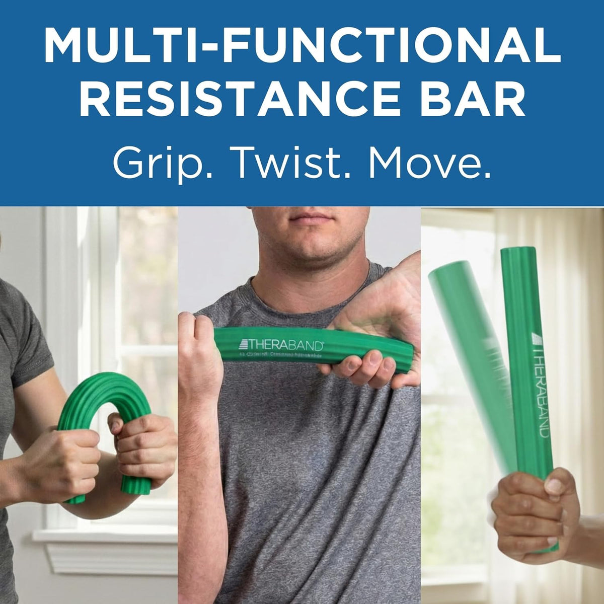 Flexbar Resistance Bar, Tennis Elbow, Physical Therapy, M, Green | Flex Therapy Bar for Physical Therapy, Wrist and Forearm Exercise, with Non Slip Grip and Compact Design