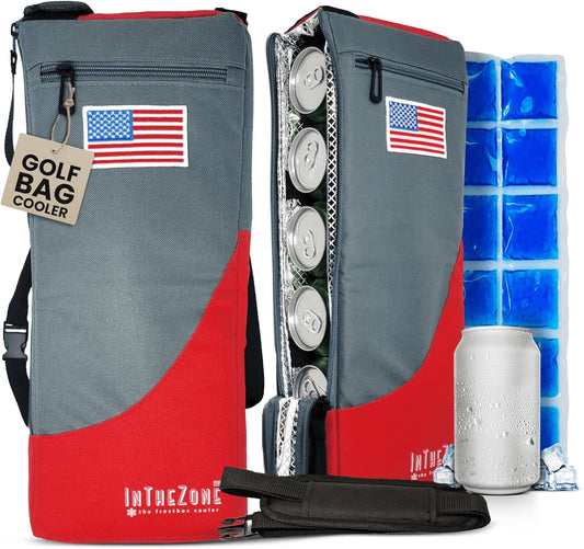 Insulated Slim Golf Bag Cooler with Ice Pack | Discreet Design. Frostbox Holds 6 Cans. Perfect for Golf, Camping, Fishing, Hiking, Beach & Travel. Stays Cold for Hours