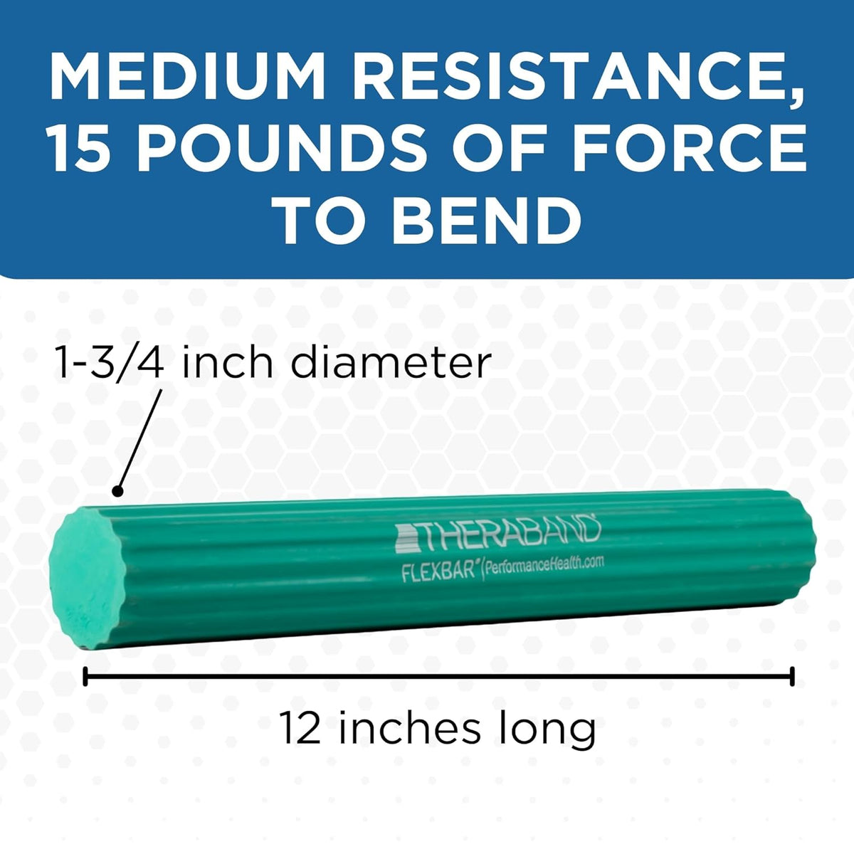 Flexbar Resistance Bar, Tennis Elbow, Physical Therapy, M, Green | Flex Therapy Bar for Physical Therapy, Wrist and Forearm Exercise, with Non Slip Grip and Compact Design