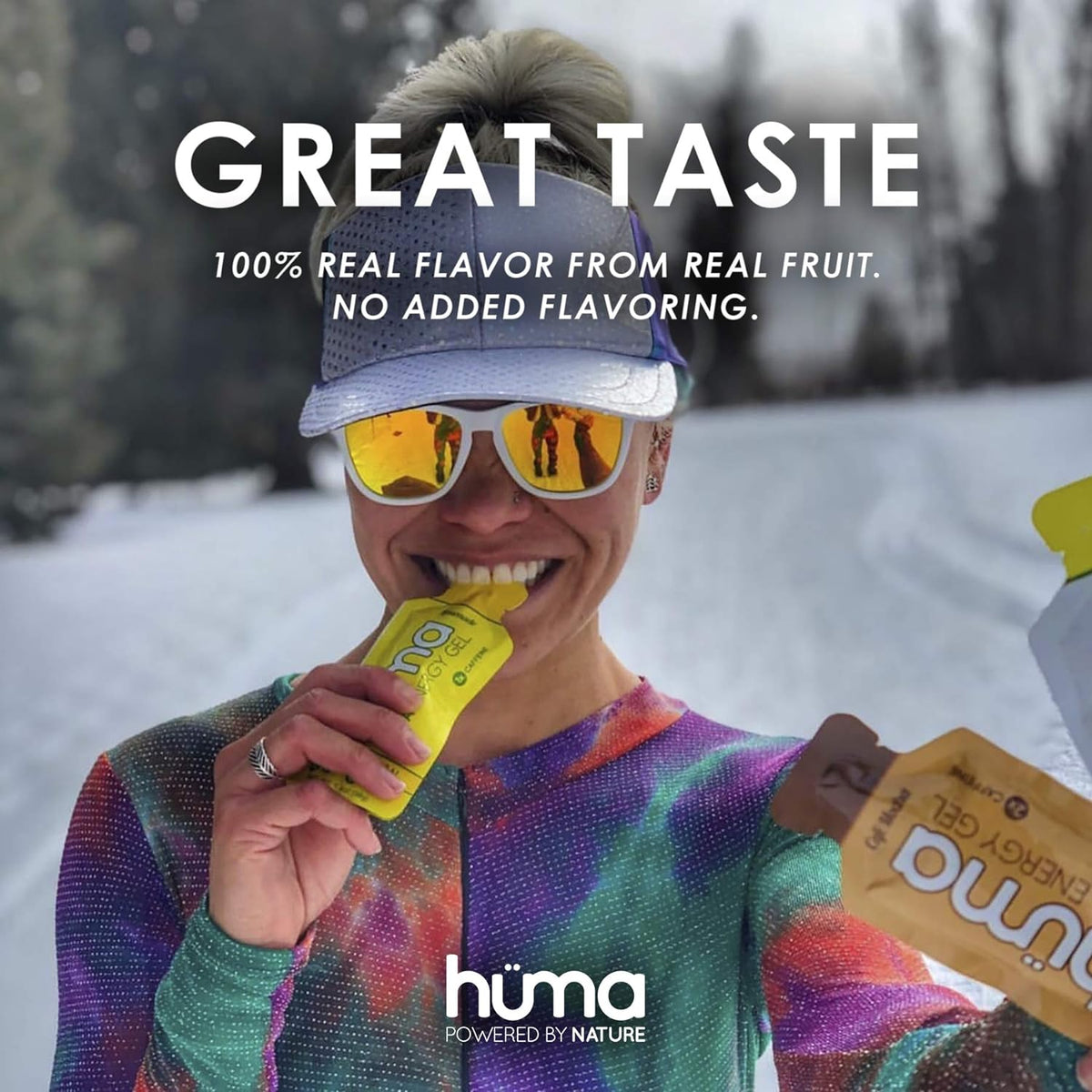 Huma Chia Energy Gel, Blueberries, 12 Gels | Real Food, Stomach Friendly Energy Gels