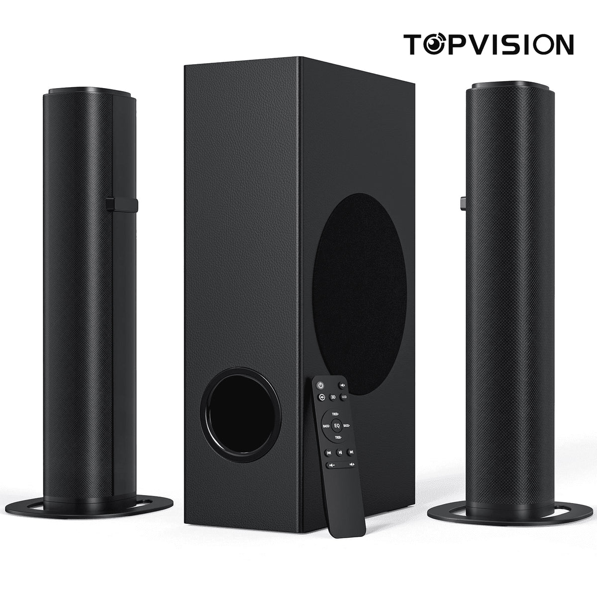 4.1Ch Sound Bar with Subwoofer, 120W Separable Sound Bar for TV, 2-In-1 Detachable Sound Bar with Usb/Aux/Coaxial/Optical/Hdmi/Bluetooth