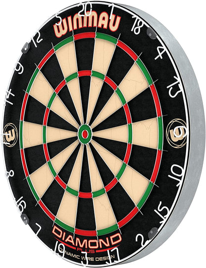 |Diamond plus Dart Board, Cabinet Set or Surround Set | Professional  Dart Board | Staple-Free Bullseye | Angled Wiring Reduces Bounce-Outs