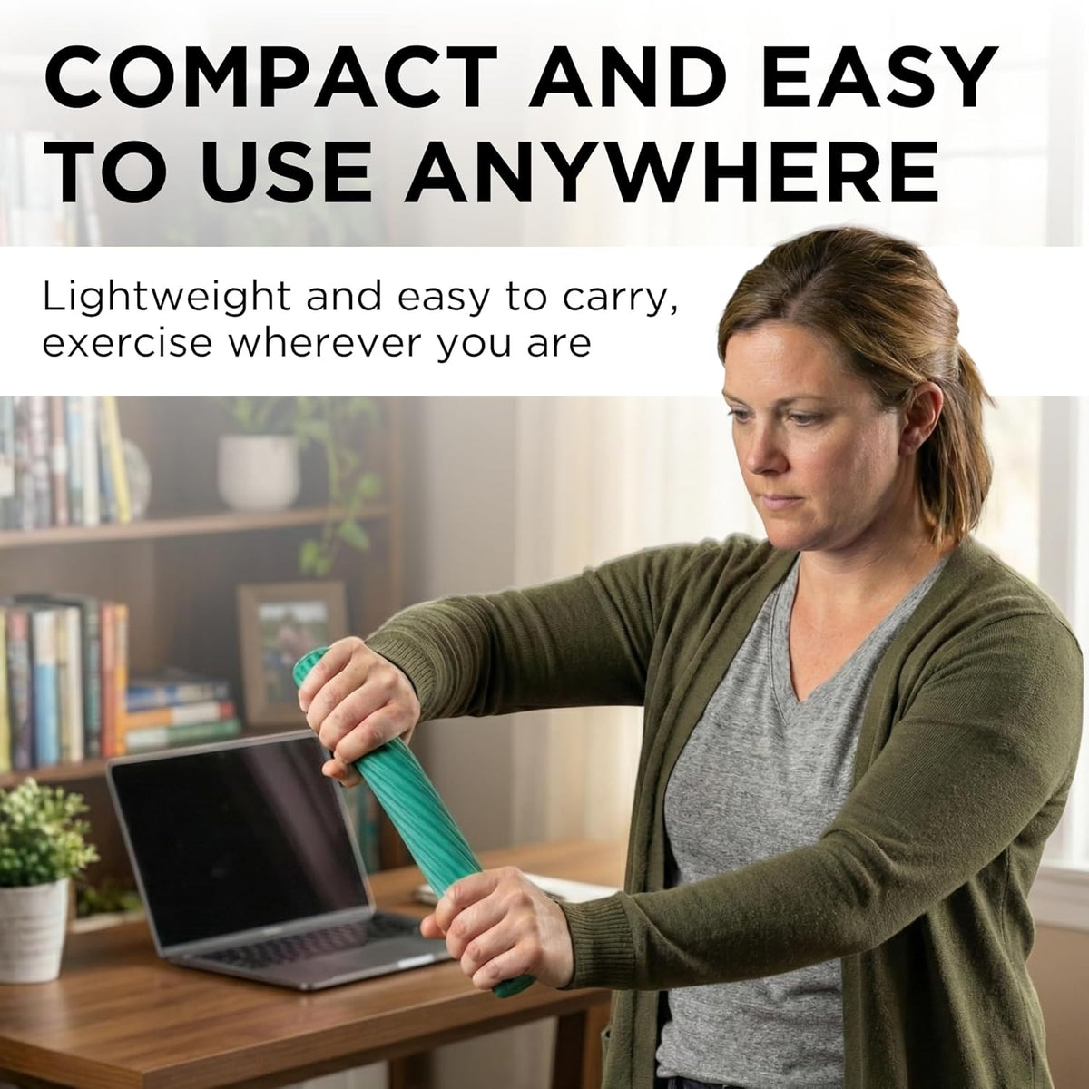 Flexbar Resistance Bar, Tennis Elbow, Physical Therapy, M, Green | Flex Therapy Bar for Physical Therapy, Wrist and Forearm Exercise, with Non Slip Grip and Compact Design