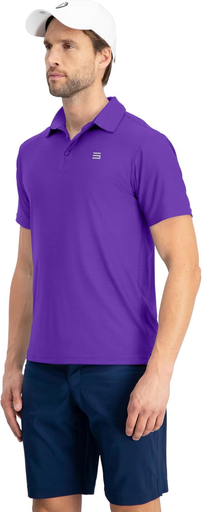 Golf Shirts for Men - Dry Fit Short-Sleeve Polo, Athletic Casual Collared T-Shirt