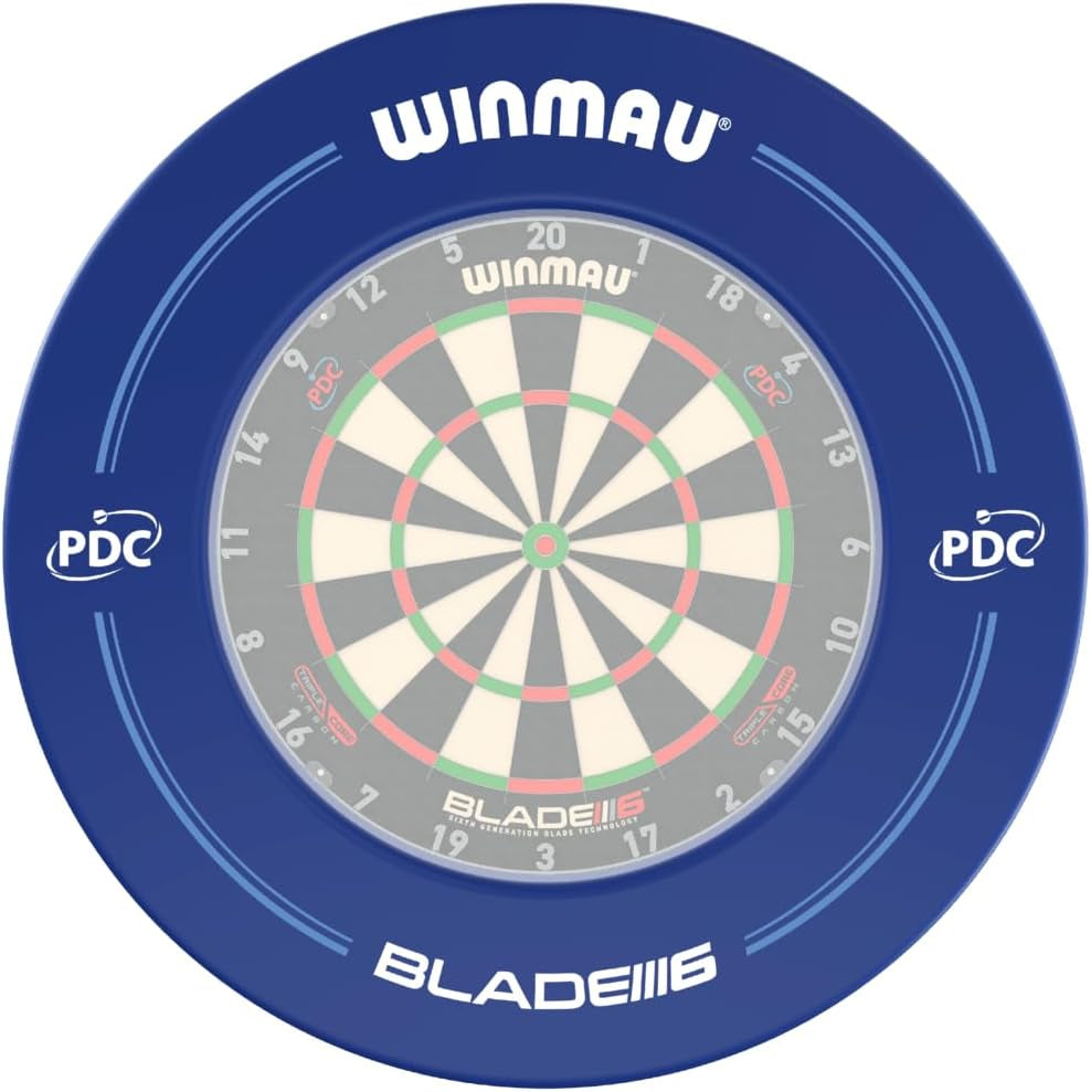 | Blade 6 | PDC Endorsed | Dart Board Surround Ring | Blue | Wall Protector from Stray Darts | Fits All Boards Including Blade Series | Professional Darts Accessories