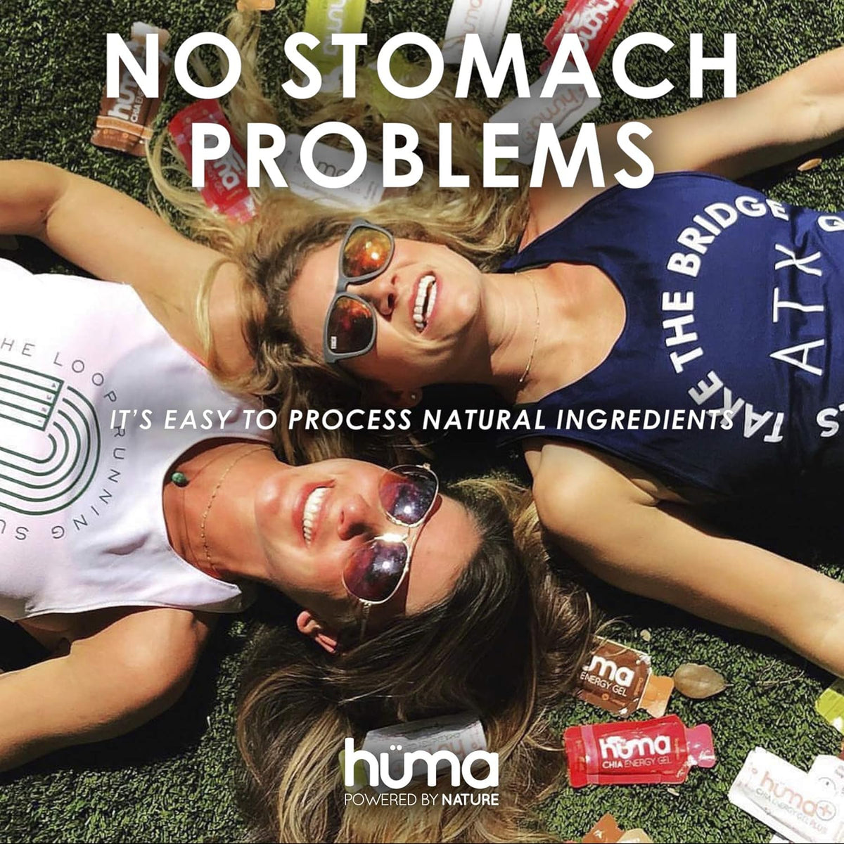 Huma Chia Energy Gel, Blueberries, 12 Gels | Real Food, Stomach Friendly Energy Gels